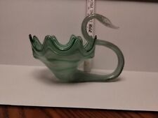 Vintage Hand Blown Murano Glass Swan Light Green And White Swirl Candy Dish... picture