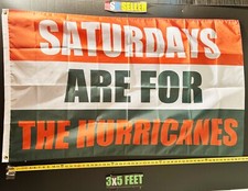 Football Flag  Miami Hurricanes NFL NCAA Beer Cave USA Sign 3x5' picture