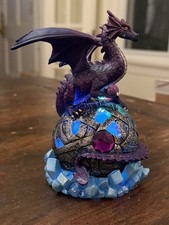 6” Purple Dragon LED Color Changing Light Up Jeweled Orb Fantasy Resin Statue picture