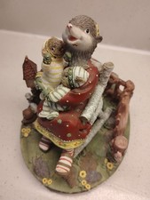 REDUCED AGAIN-CLOVER,LILY&DAISY FIGURINE WOODSONG LITTLE JOYS 2002 DEMDACO picture