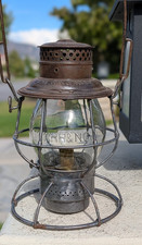 OREGON WASHINGTON RAILROAD & NAVIGATION CO. TALL CAST GLOBE RAILROAD LANTERN picture