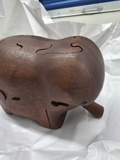 Vintage DEBORAH D. BUMP Wood PUZZLE 7-p. Elephant Mahogany Rare 1978 Eames picture