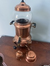 Antique Empress Ware Copper Coffee Urn Percolator Glass Bowl Burner picture