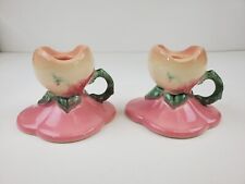 Hull Woodland W30 Candlesticks Pink and Green picture