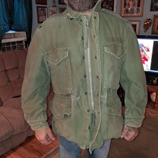 Vtg. 1958 US Army M-1951 Field Jacket OG-107 Large Short M51 1st Army Aviation picture