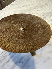Vintage Vogue MCM Hammered Brass Candle Holder Tripod Atomic Decor 4.5” picture