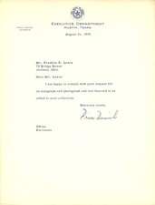 Price Daniel Signed Letter, Card, and Photo picture