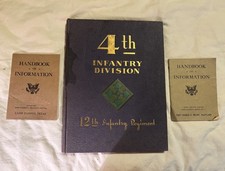 12th Infantry Regiment 4th Division WW2 History Book w/ Handbooks of Info picture
