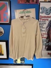 1950s Military Issue Cotton/Wool Henley Buttoned Shirt Size Large picture