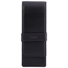 DiLoro Triple Napa Leather Pen Pencil Case Holder for 3 Fountain Pens Black picture