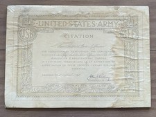 WWI AEF Meritorious Service Citation Certificate (MSCC) 2nd Lt. Charles Thurman picture