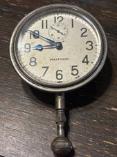 1914 WALTHAM Antique Vintage Car Clock 8-day Automobile With Mounting Screws picture
