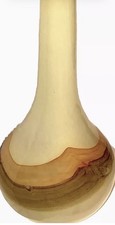 Vintage Yellow Mountain Scene Polished Onyx Marble Vase 12” picture