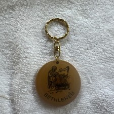 Vintage Bethlehem wooden keychain picture