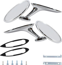 round Bowtie outside Rearview Mirrors Ribbed Base Compatible with 1963 1964 1965 picture