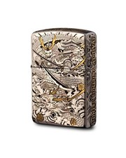 Zippo Armor Chrome Samurai Engraved Lighter Japanese Warrior Custom Design picture