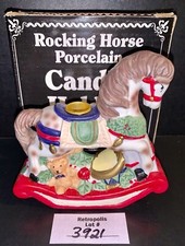 Rocking Horse Ceramic Candle Holder Holiday GIFTCO Vintage picture