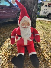 Vtg 1950’s 1960’s Santa Claus Giant Stuffed Plush Rubber Face Doll 4 Ft Holiday picture