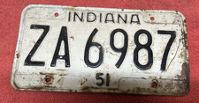 Vintage 1951 Indiana License Plate picture