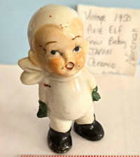 Vintage 1950s Christmas Elf Pixie Ceramic White Marked Japan Norcrest? picture