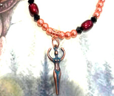 SALE Sacred NIle Goddess Figure Pagan Divine Feminine  Witch Amulet Necklace Y5 picture
