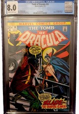 TOMB OF DRACULA #10 CGC 8.0 1973  1ST APP. BLADE THE VAMPIRE SLAYER, WHITE PAGES picture