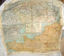WWII Royal Air Force (RAF) Series 43 A/B silk (rayon) escape map  1943 picture