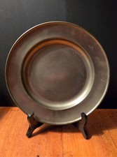 Antique 18th/19thC Unmarked Pewter Plate Single Reeded Rim 10