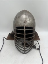 SCA 16G  Steel Heavy Fighting Helmet With Face Guard Visor Leather Chin Strap picture