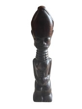 African Hand Carved Mahogany Wood Sculpture Statue 7.75