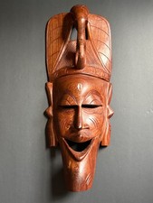 Vintage African Tribal Hand Carved Wooden Elephant Mask 20” picture