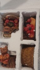 Home Interiors Fall Bears Small Figurine Trinket Boxes Never Used Open Box picture