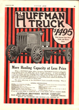 1919 THE HUFFMAN TRUCK: $1,495 antique magazine advertisement ELKHART, INDIANA picture