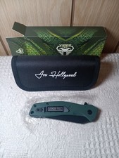 New Viper Tec Black D2 Blade G10 Handle Button Lock Pocket Knife EDC Green Cobra picture