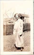 Old Fashioned Flapper Lady Long Conservative Dress 1920s Vintage Photograph picture