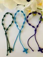 3 Knotted Rosary Bracelet - Purple , Blue and Green Limited Offer(USA Seller) picture