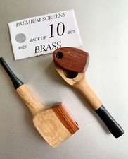 wood set of 2   INHALE®  pipes with brass screens picture