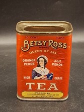 Vintage Betsy Ross TEA Little Rock Arkansas Advertising Cardboard Spice Tin Can picture