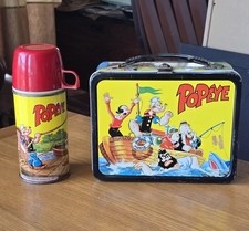 ORIGINAL 1964 POPEYE OLIVE OYL LUNCH BOX WITH THERMOS KING SEELEY  picture