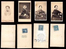 4 Civil War Era CDV Photos Revenue Tax Stamps Victorian Portraits Original Lot picture