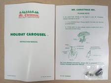 1992 Mr. Christmas Holiday Carousel Original Instruction Manual Spare Bulbs Tool picture