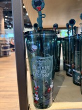 NEW HOT Starbucks 2026 Nightmare Before Christmas Green Tumbler Cup Holiday 24oz picture