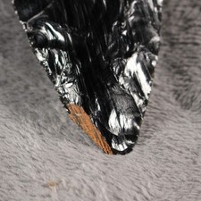 Large Black Obsidian Blade Oregon Knapped Volcanic Glass 7 inch Collectible picture