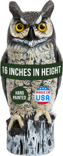 Great Horned Owl Decoy 16 Inch Hand Painted Bird Repellent Garden Scarecrow picture