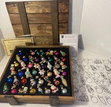 Thomas Pacconi Set of 48 Christmas Ornaments Museum Series Wood Crate COA READ picture