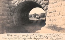 RPPC Jefferson Iowa Railroad Train Bridge Photo Vtg Postcard K19 picture