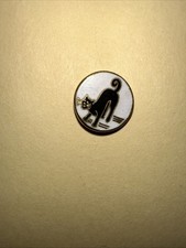 Rare 1910s Vintage German STEIFF Hoo Hoo Fraternal Order Black Cat Lapel Pin picture