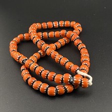 Amazing Unique Vintage Venetian Handmade Beautiful Chevron glass beads Strand picture