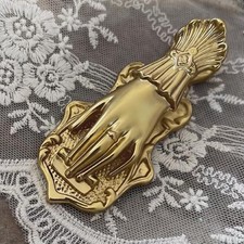 Lady's Hand Shaped Metal Paper Clip Binder Clips Page Holder Vintage Gold picture