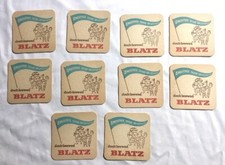 Vintage 1958 BLATZ Cardboard COASTERS.  New Old Stock.  Never Used.  Qty of 10. picture